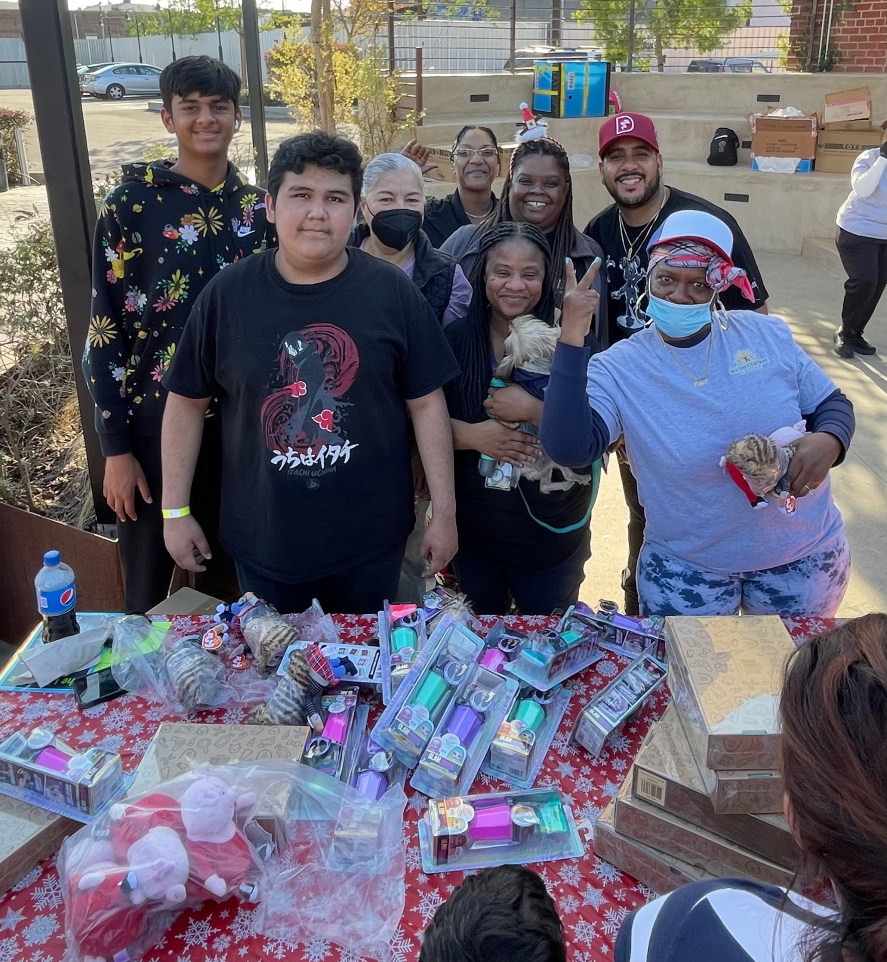 Volunteers and community members